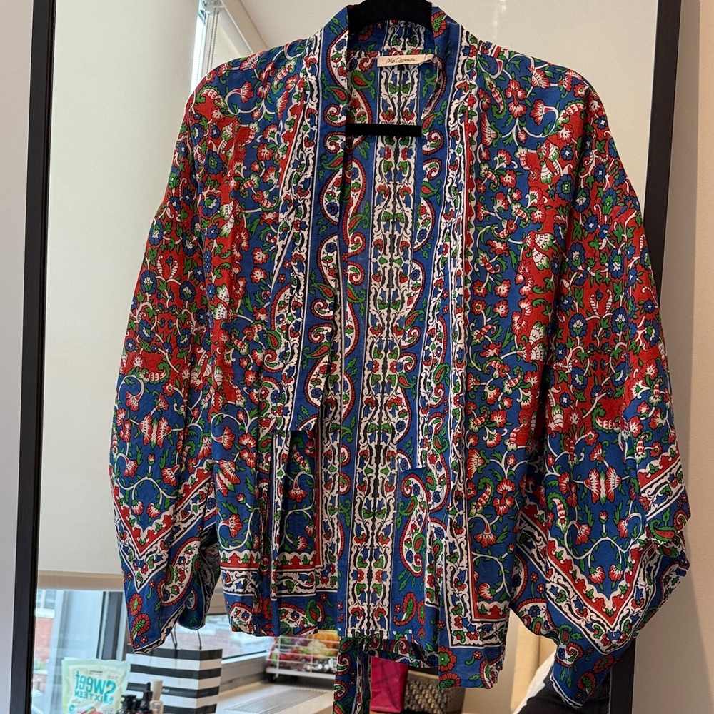 Mes Demoiselles Red and Blue Blazers with Vibrant Floral Patterns